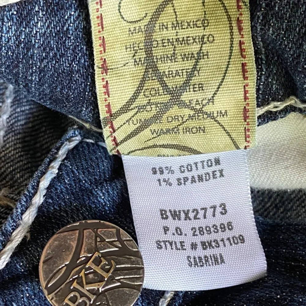 BKE Sabrina Stretch Denim Womens Jeans Size 26 Cropped Low Rise Dark Distressed - Picture 5 of 12